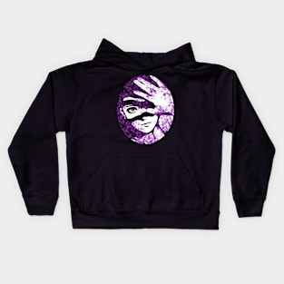 Punk Fashion Style Oval Purple Glowing Girl Kids Hoodie